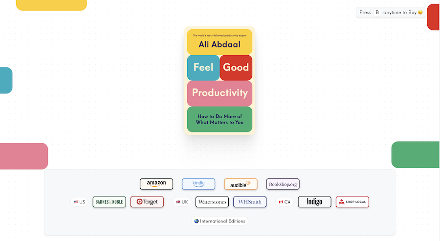 Feel Good Productivity book from Ali Abdaal