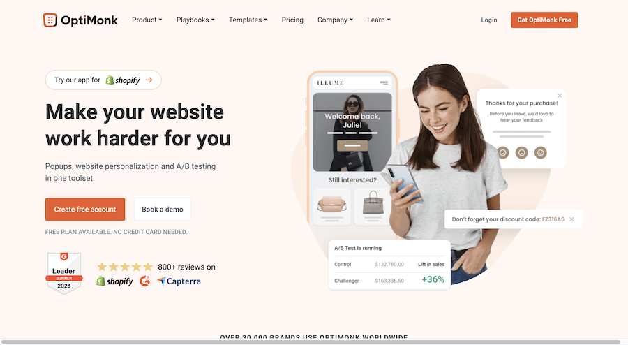 Popups, Website Personalization & A/B Testing In One Toolset