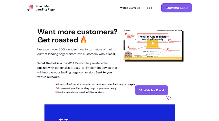 Action-based video roast from a conversion rate expert